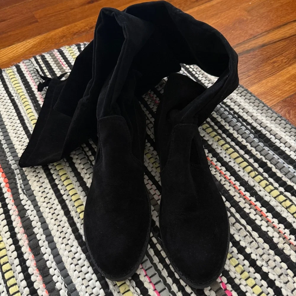 SHEIN Black faux suede Winter knee high boots Size 8